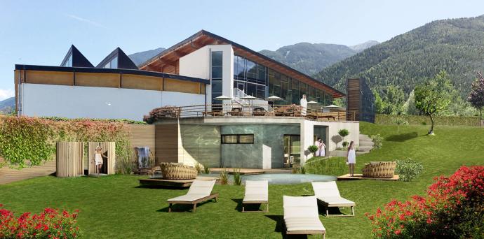 Neuer Saunagarten mit Erdsauna