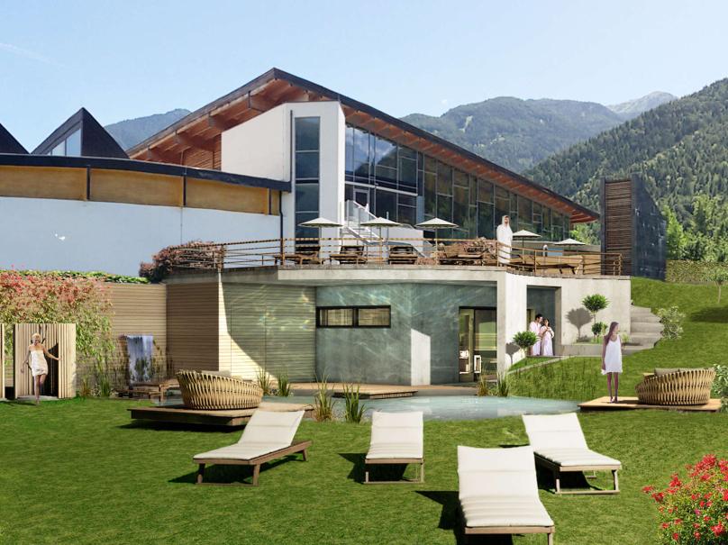 Nuovo giardino-sauna con sauna interrata